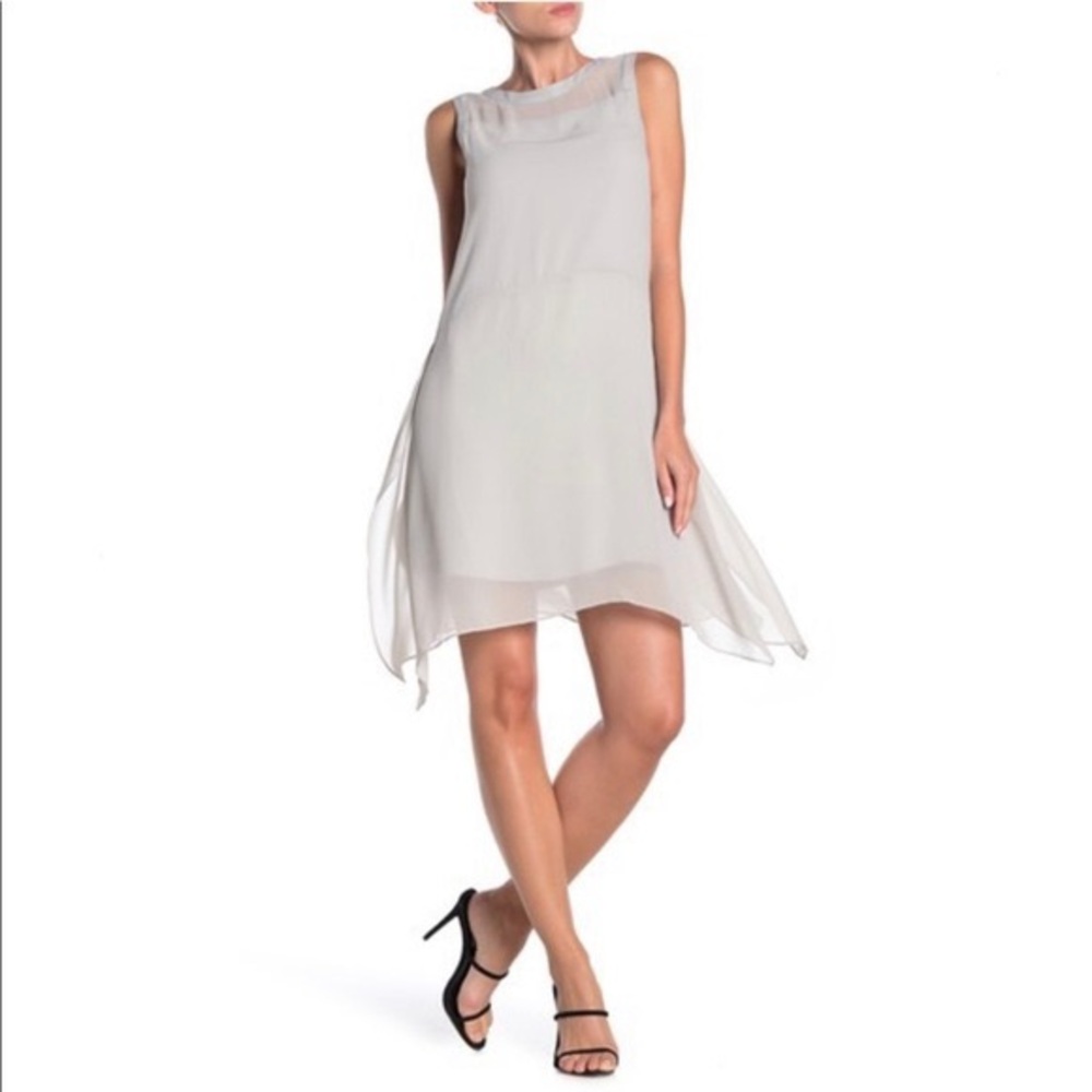 All Saints Womens Lyra Shift Dress Storm Gray Lightweight Side Slit Minimalist 4